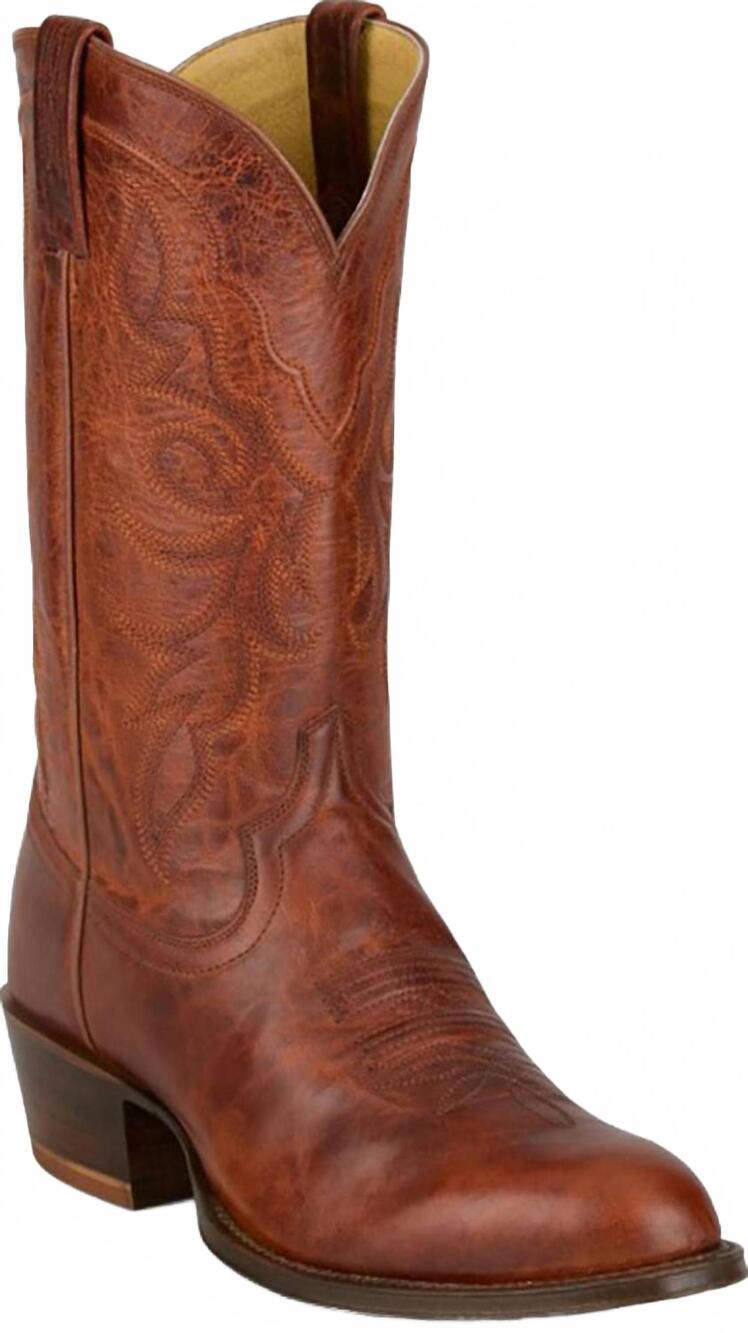 NEW TONY LAMA men's derby marco goat skin western cowboy boot in cognac